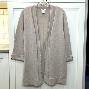 Tan cardigan, three quarter sleeve